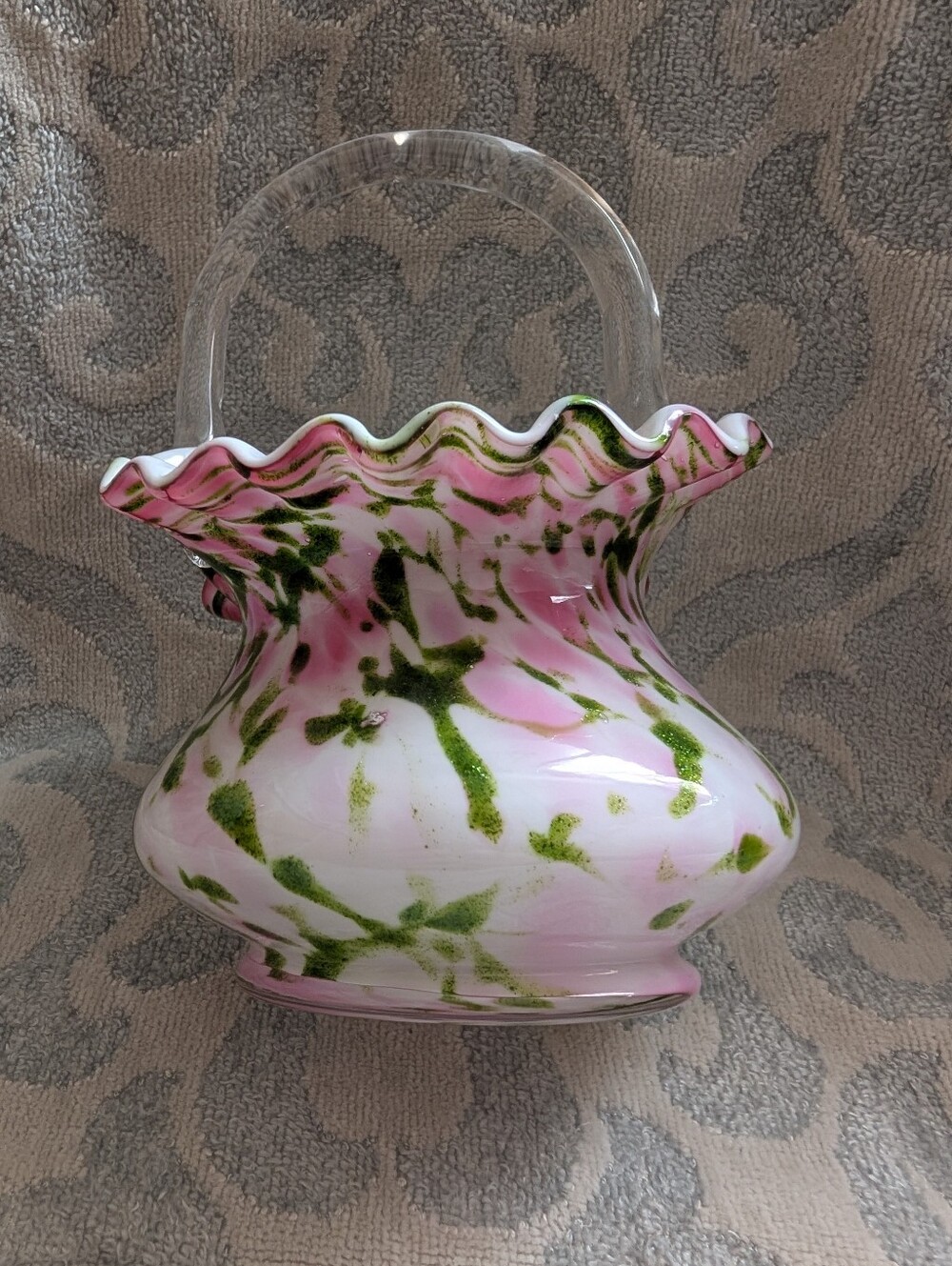 Fenton Vintage Vasa Murrhina Basket